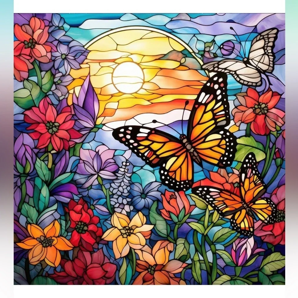 Butterfly 5D DIY Paint with Diamonds Crafts - Picture 1 of 3